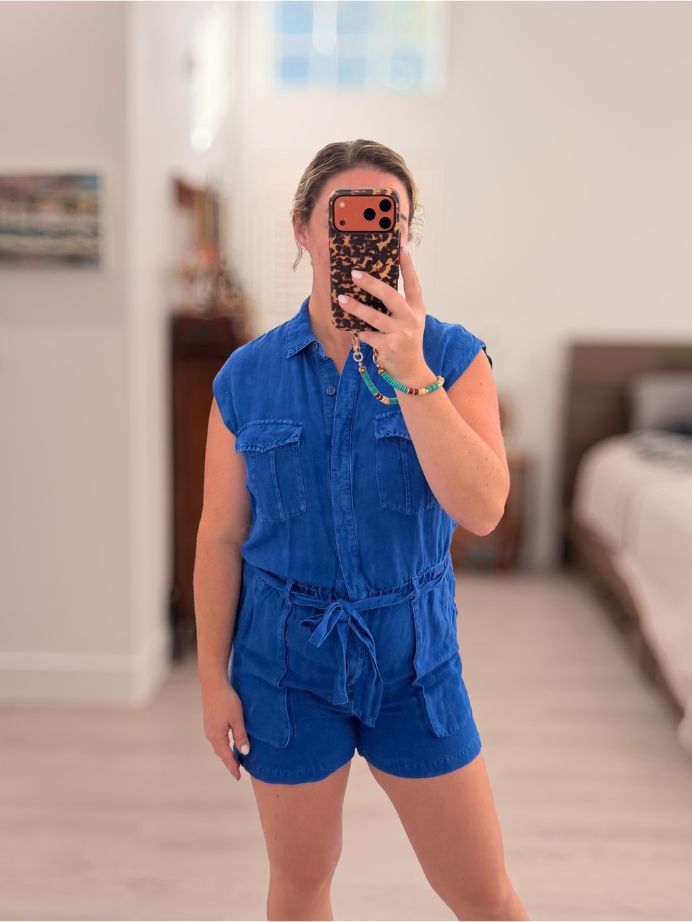 YFB cobalt blue cargo romper